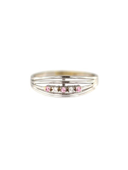 Balto aukso žiedas su cirkoniais DBA05-01