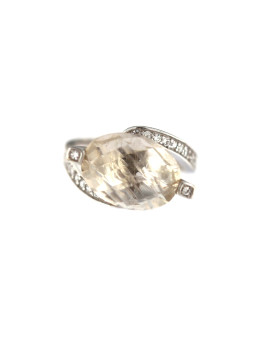 White gold rutilated quartz ring DBA07-01