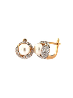 Rose gold pearl earrings BRP01-02-02