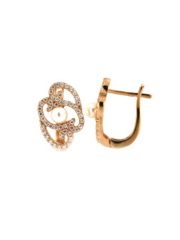 Rose gold pearl earrings BRP01-04-01