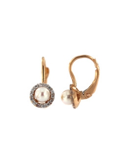 Rose gold pearl earrings BRP01-04-03