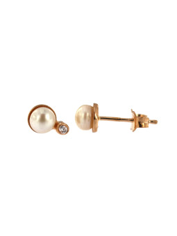 Rose gold pearl earrings BRP01-05-04