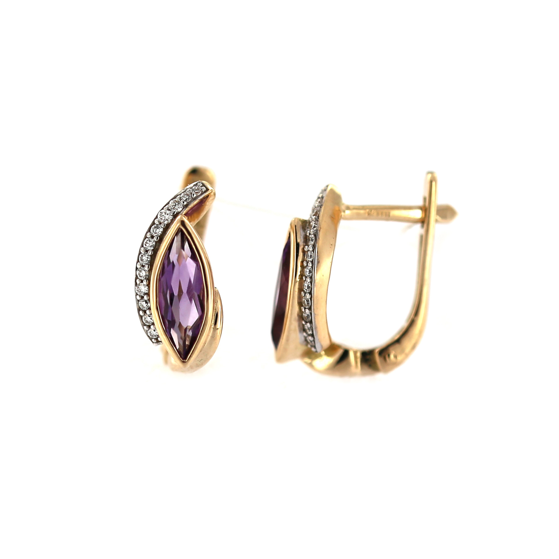 Rose gold amethyst earrings BRBR02-03-01