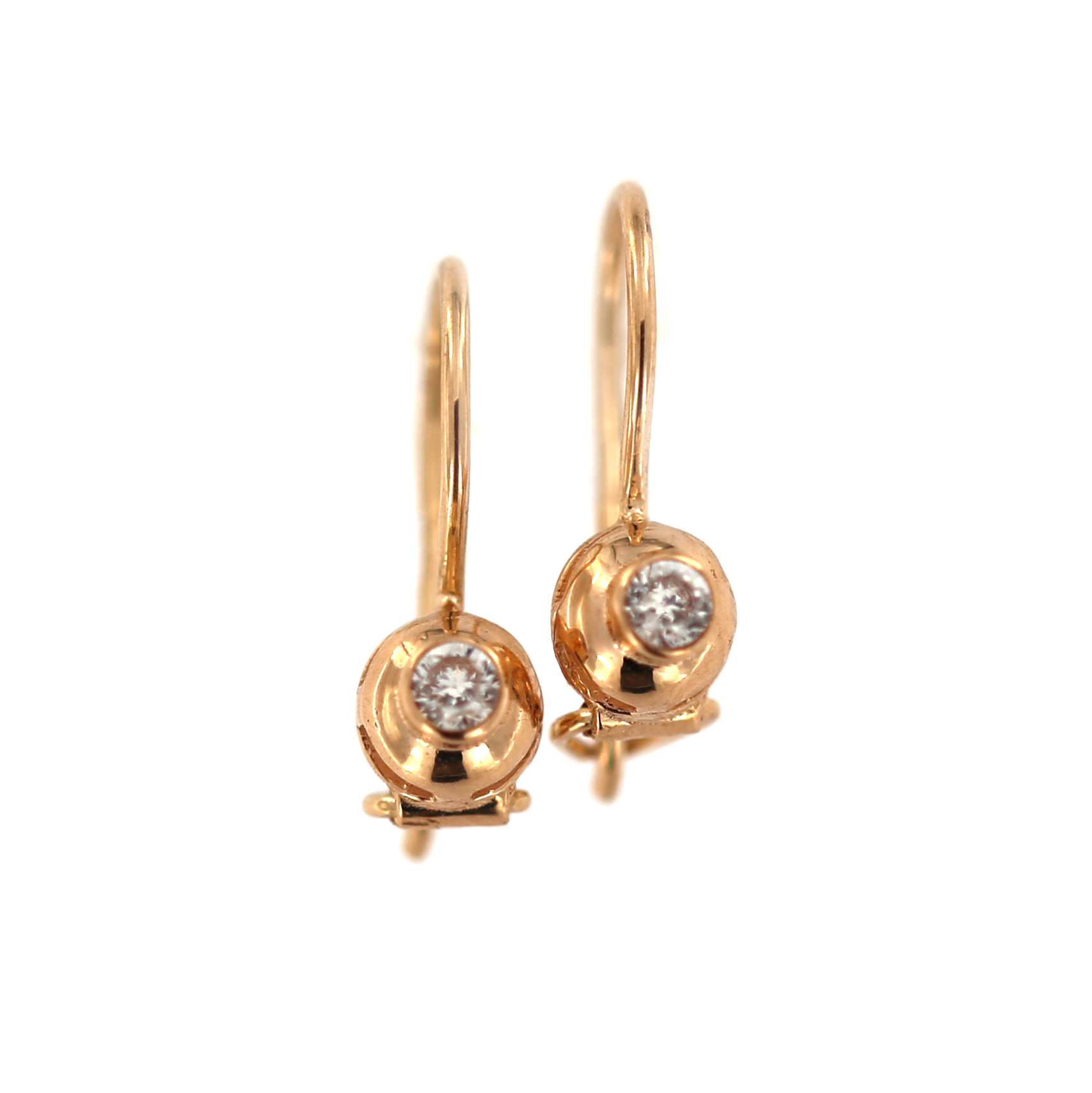 Rose gold zirconia earrings BRB01-02-14