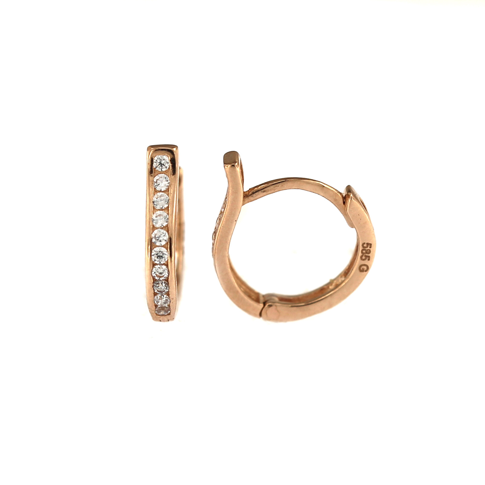 Rose gold zirconia earrings BRR01-07-07
