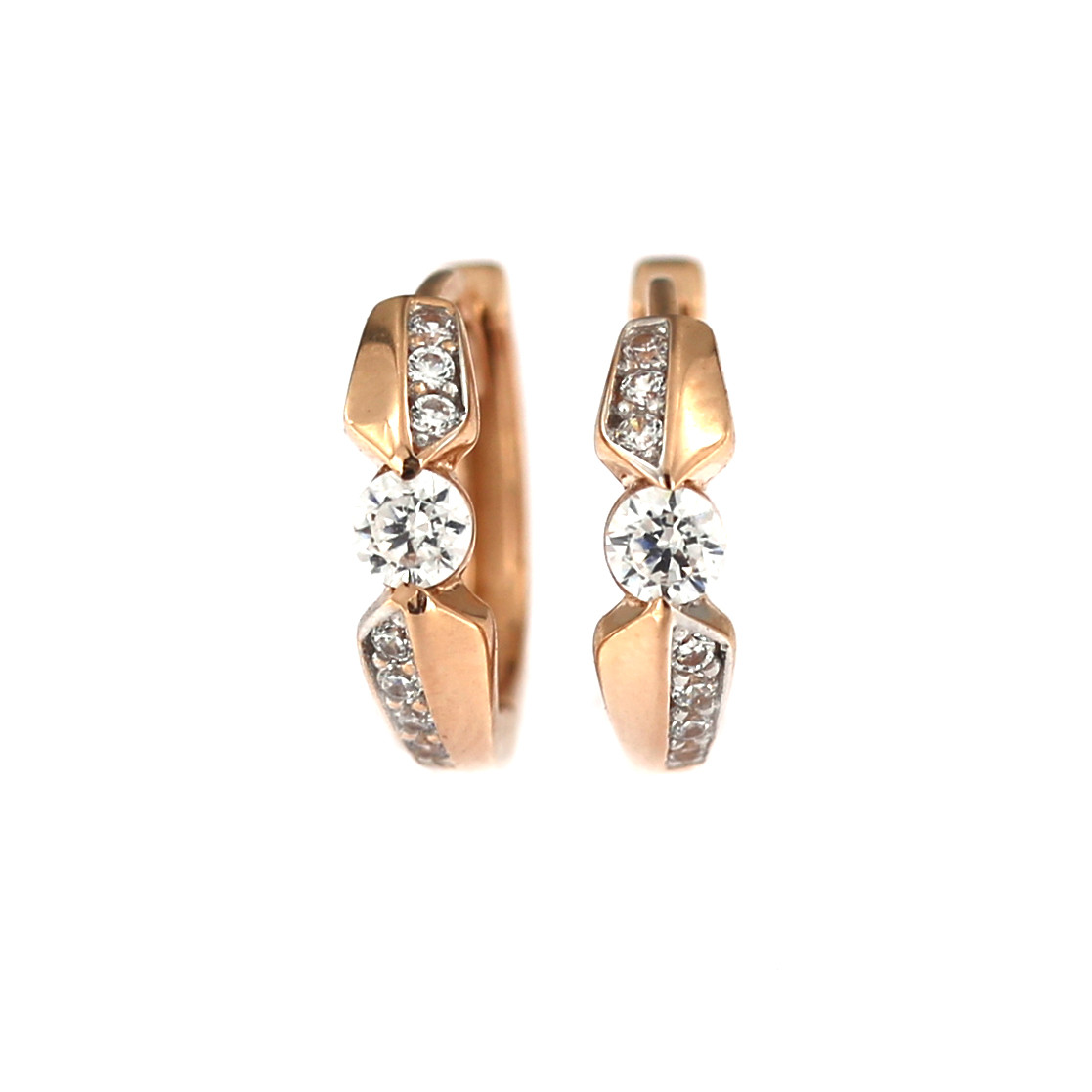 Rose gold zirconia earrings BRR01-10-02