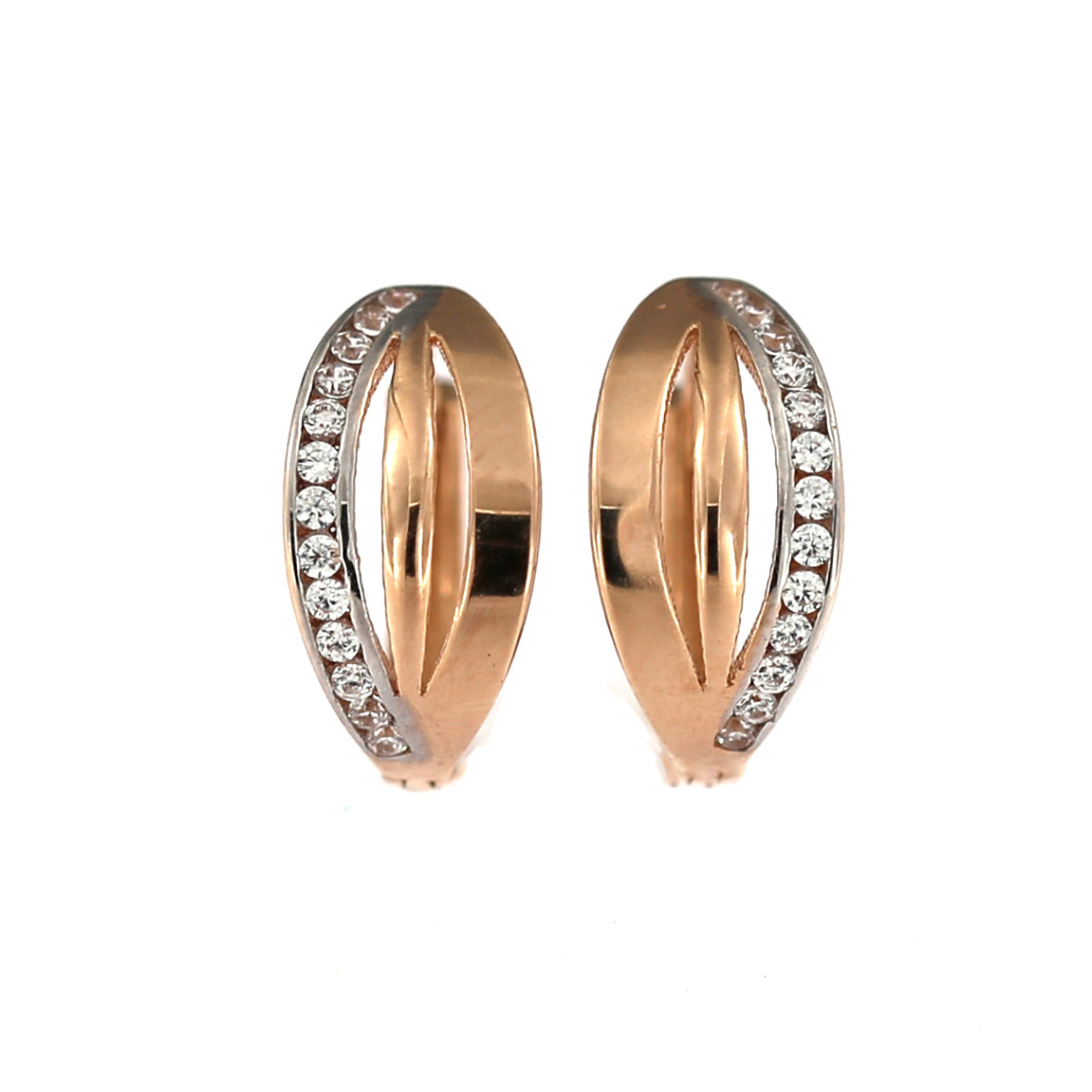 Rose gold zirconia earrings BRR01-10-11
