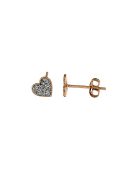 Rose gold heart-shaped pin earrings BRV14-01-06