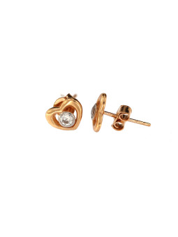Rose gold heart-shaped pin earrings BRV14-02-01