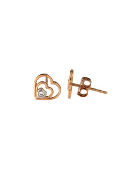 Rose gold heart-shaped pin earrings BRV14-02-03