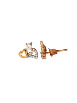 Rose gold heart-shaped pin earrings BRV14-02-05