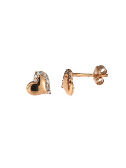 Rose gold heart-shaped pin earrings BRV14-02-08