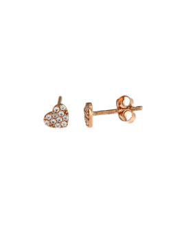 Rose gold heart-shaped pin earrings BRV14-02-10