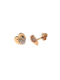Rose gold heart-shaped pin earrings BRV14-02-11