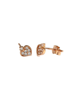 Rose gold heart-shaped pin earrings BRV14-02-12