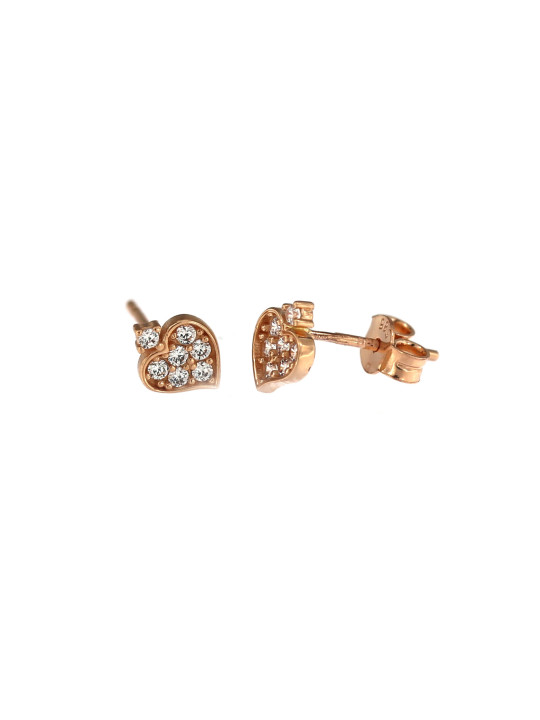 Rose gold heart-shaped pin earrings BRV14-02-12