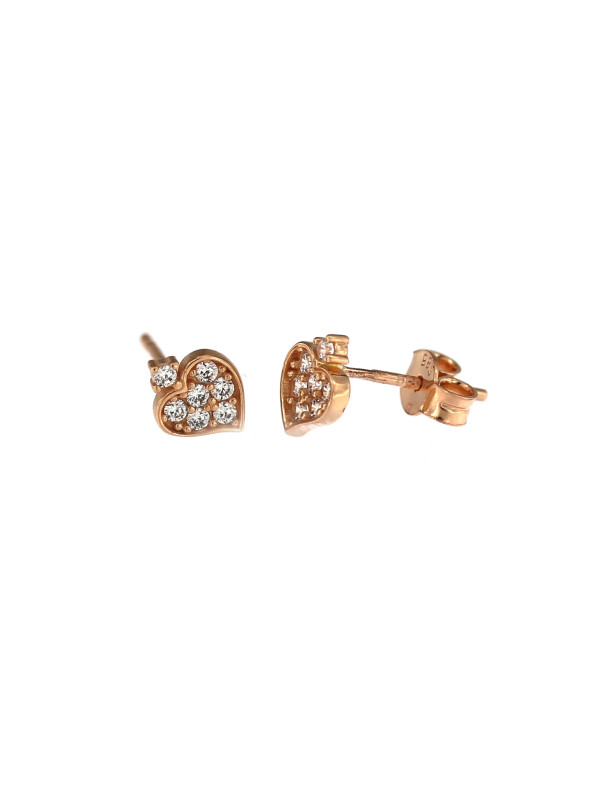 Rose gold heart-shaped pin earrings BRV14-02-12