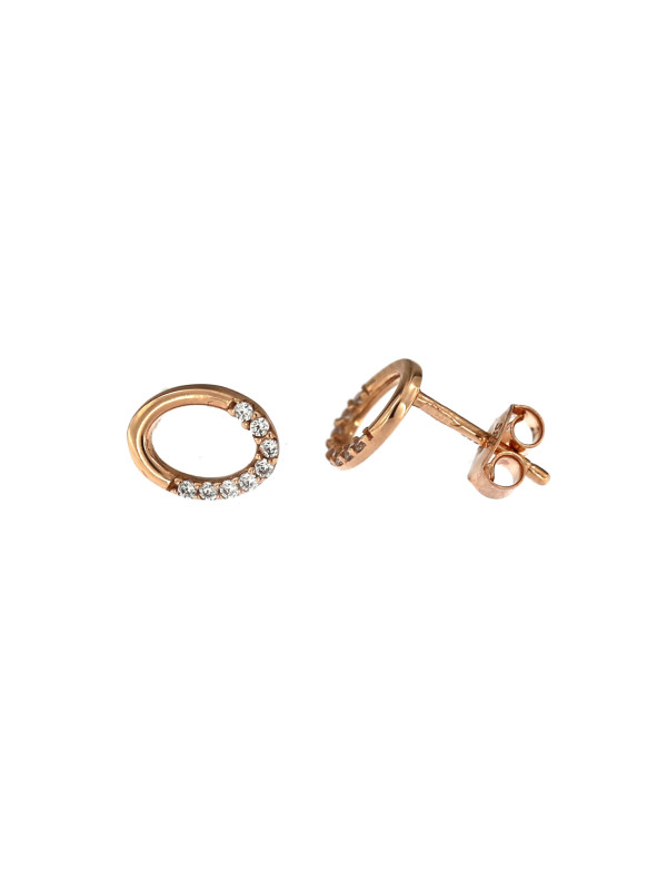 Rose gold zirconia pin earrings BRV12-01-03