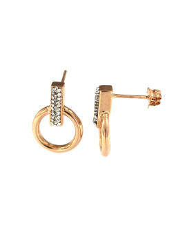 Rose gold swarovski pin earrings BRV12-02-01