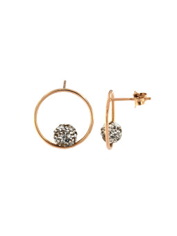 Rose gold swarovski pin earrings BRV12-02-02