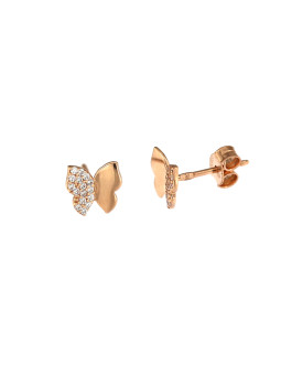 Rose gold butterfly pin earrings BRV10-01-04