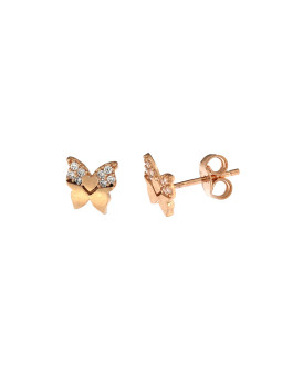 Rose gold butterfly pin earrings BRV10-01-05