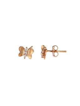 Rose gold butterfly pin earrings BRV10-01-06