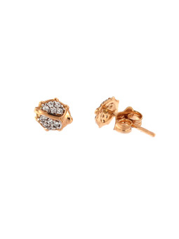 Rose gold ladybug pin earrings BRV10-03-01
