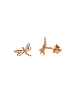 Rose gold dragonfly pin earrings BRV10-04-01