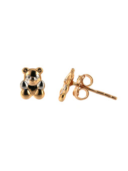 Rose gold teddy bear pin earrings BRV10-08-01