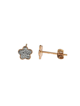 Rose gold flower pin earrings BRV09-01-03