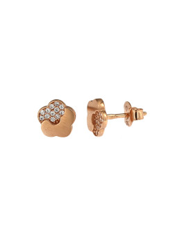 Rose gold flower pin earrings BRV09-02-03