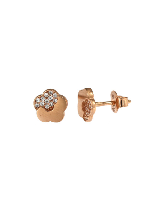 Rose gold flower pin earrings BRV09-02-03