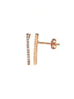 Rose gold zirconia pin earrings BRV08-06-03