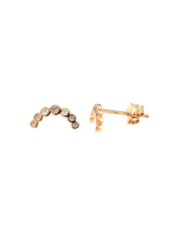 Rose gold zirconia pin earrings BRV08-06-05