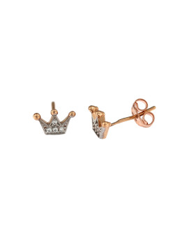Rose gold crown pin earrings BRV07-08-01