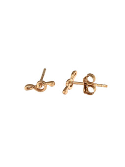 Rose gold G clef pin earrings BRV07-09-02