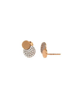 Rose gold zirconia pin earrings BRV06-01-04