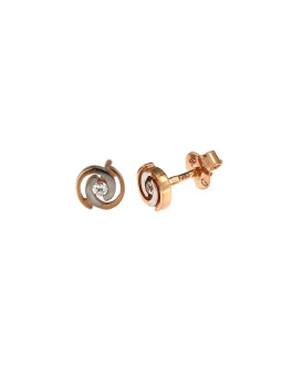 Rose gold zirconia pin earrings BRV06-01-08