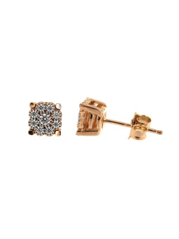Rose gold zirconia pin earrings BRV06-01-09