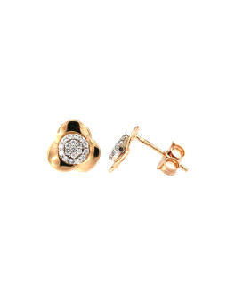 Rose gold zirconia pin earrings BRV06-01-11