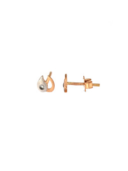 Rose gold zirconia pin earrings BRV06-02-01
