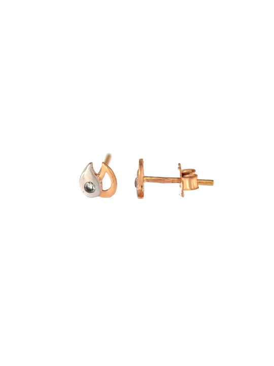 Rose gold zirconia pin earrings BRV06-02-01