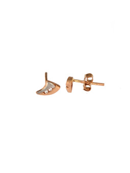 Rose gold zirconia pin earrings BRV06-02-03