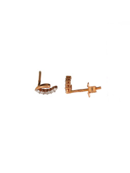 Rose gold zirconia pin earrings BRV06-02-04