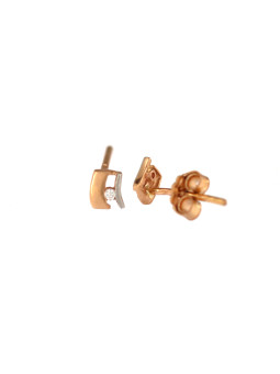 Rose gold zirconia pin earrings BRV06-02-05