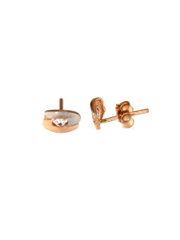 Rose gold zirconia pin earrings BRV06-02-07