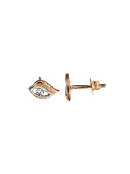 Rose gold zirconia pin earrings BRV06-02-08