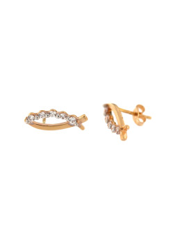 Rose gold zirconia pin earrings BRV06-06-03