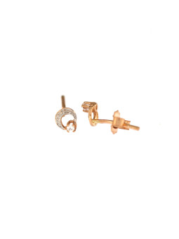 Rose gold zirconia pin earrings BRV06-03-02